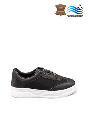 Erkek Deri ve Tekstil Sneaker Ayakkabı 082Y24E40753