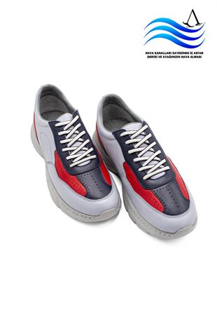 Erkek Sneaker Hakiki Deri Ayakkabı 082Y24E40737