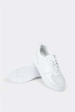 Erkek Sneaker Hakiki Deri Ayakkabı 082Y24E40732