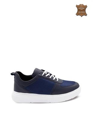 Erkek Sneaker Hakiki Deri Ayakkabı 082Y24E40745