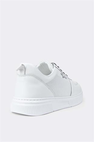 Erkek Sneaker Hakiki Deri Ayakkabı 082Y24E40734
