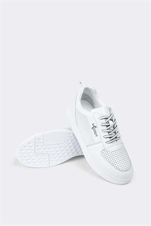 Erkek Sneaker Hakiki Deri Ayakkabı 082Y24E40734
