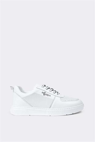 Erkek Sneaker Hakiki Deri Ayakkabı 082Y24E40734