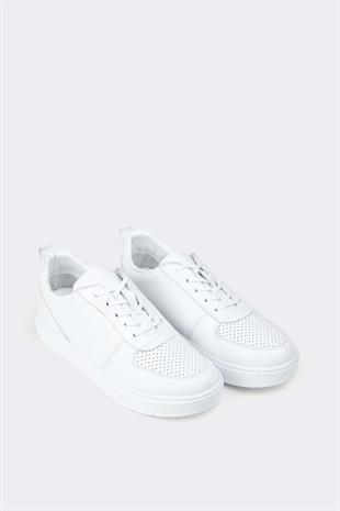 Erkek Sneaker Hakiki Deri Ayakkabı 082Y24E40728