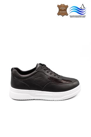 Erkek Sneaker Hakiki Deri Ayakkabı 082Y24E40730