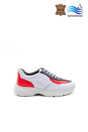 Erkek Sneaker Hakiki Deri Ayakkabı 082Y24E40737