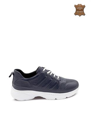 Erkek Sneaker Hakiki Deri Ayakkabı 082Y24E40744