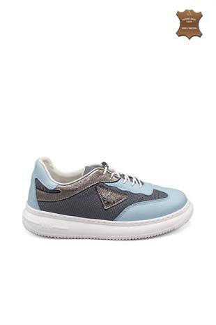 Kadın Deri Ve Tekstil Sneaker Ayakkabı 082Y24K11604
