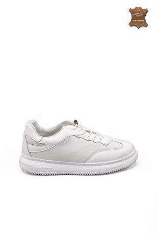 Kadın Deri Ve Tekstil Sneaker Ayakkabı 082Y24K11604