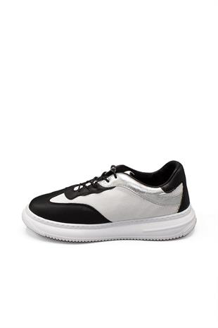 Kadın Deri Ve Tekstil Sneaker Ayakkabı 082Y24K11604