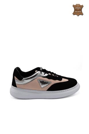 Kadın Deri Ve Tekstil Sneaker Ayakkabı 082Y24K11604