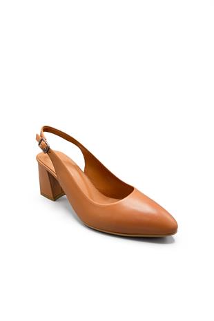 Kadın Günlük Hakiki Deri Topuklu Ayakkabı 084Y23K11303