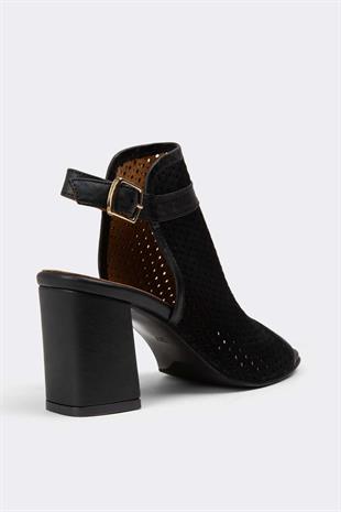 Kadın Günlük Hakiki Deri Topuklu Sandalet 084Y23K11301