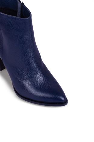 Kadın Topuklu Bot Hakiki Deri Ayakkabı 074K24K11045