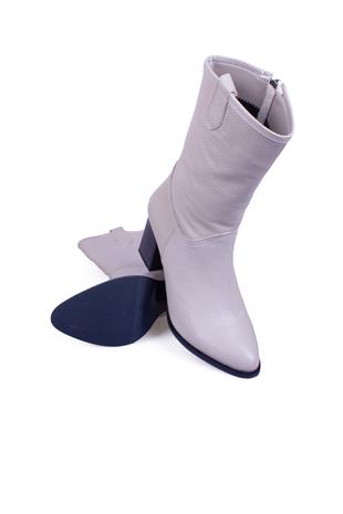 Kadın Topuklu Bot Hakiki Deri Ayakkabı 074K24K11044