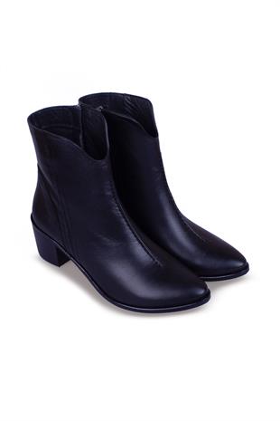 Kadın Topuklu Bot Hakiki Deri Ayakkabı 052K25K10037