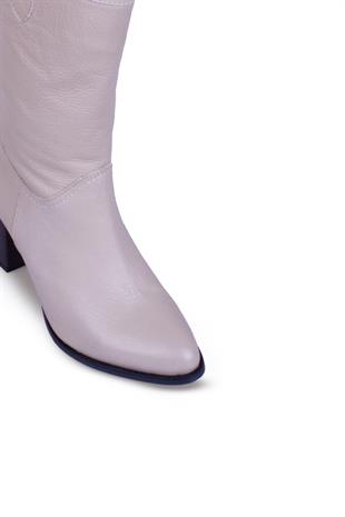 Kadın Topuklu Bot Hakiki Deri Ayakkabı 074K24K11044