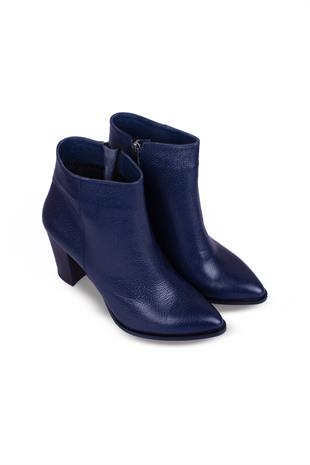 Kadın Topuklu Bot Hakiki Deri Ayakkabı 074K24K11045