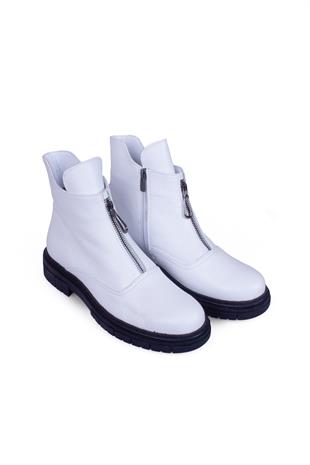 Kadın Topuklu Bot Hakiki Deri Ayakkabı 074K24K11047