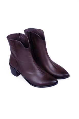Kadın Topuklu Bot Hakiki Deri Ayakkabı 052K25K10037