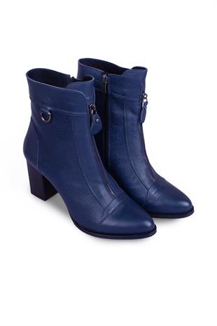 Kadın Topuklu Bot Hakiki Deri Ayakkabı 074K25K11056