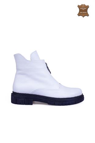 Kadın Topuklu Bot Hakiki Deri Ayakkabı 074K24K11047
