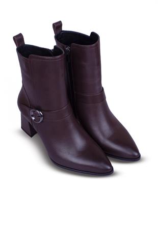 Kadın Topuklu Bot Hakiki Deri Ayakkabı 084K25K11309