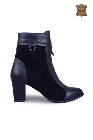 Kadın Topuklu Bot Hakiki Deri Ayakkabı 074K25K11056