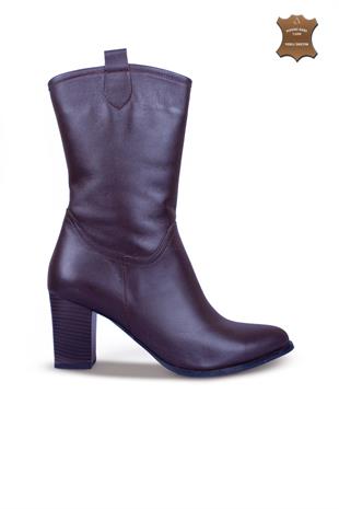 Kadın Topuklu Bot Hakiki Deri Ayakkabı 074K24K11044