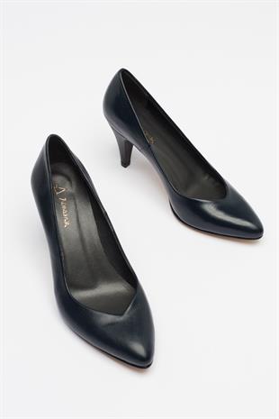 Kadın Topuklu Stiletto Hakiki Deri Ayakkabı 052Y21K10002