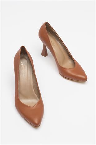 Kadın Topuklu Stiletto Hakiki Deri Ayakkabı 052Y21K10004