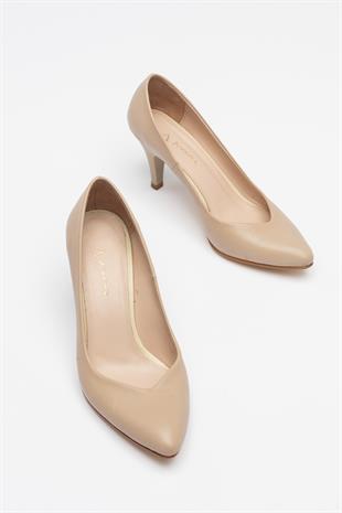 Kadın Topuklu Stiletto Hakiki Deri Ayakkabı 052Y21K10002