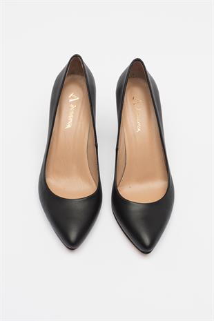 Kadın Stiletto Hakiki Deri Ayakkabı 052Y21K10003