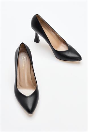 Kadın Topuklu Stiletto Hakiki Deri Ayakkabı 052Y21K10004