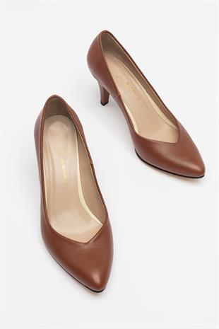 Kadın Topuklu Stiletto Hakiki Deri Ayakkabı 052Y21K10002
