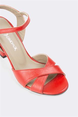 Kadın Topuklu Hakiki Deri Ayakkabı 074Y22K11010