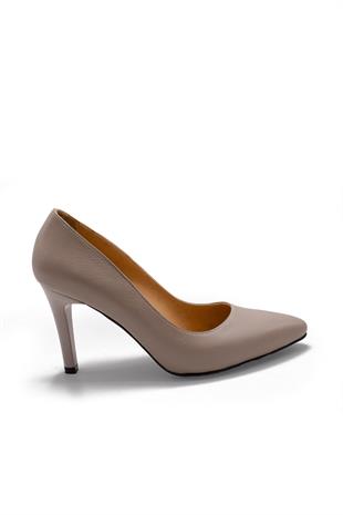 Kadın Topuklu Stiletto Hakiki Deri Ayakkabı 074Y23K11035