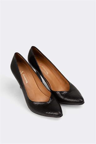 Kadın Topuklu Stiletto Hakiki Deri Ayakkabı 052Y21K10004