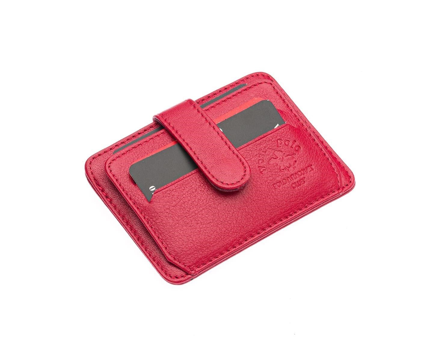 NL115-KIRMIZIWestpolo Carpi Çok Bölmeli Unisex Hakiki Flötr Deri Kartlık - Kırmızı