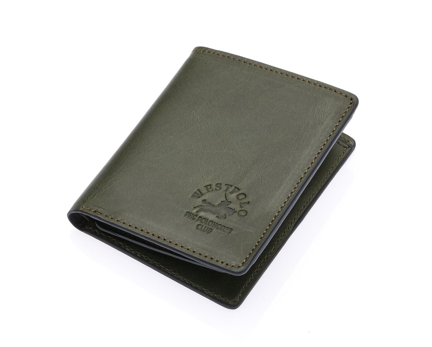 NL1590C-HAKİWestpolo Martini Bol Kartlık Bölmeli Unisex Crazy Eskitme Hakiki Deri Cüzdan Kartlık - Haki
