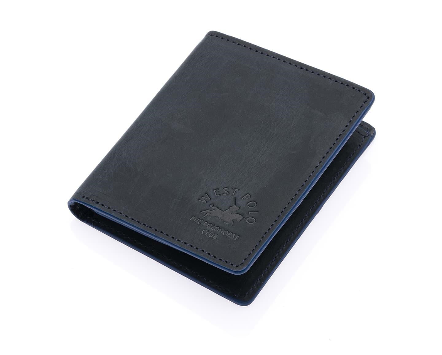 NL1590C-KOYU LACİVERTWestpolo Martini Bol Kartlık Bölmeli Unisex Crazy Eskitme Hakiki Deri Cüzdan Kartlık - Lacivert