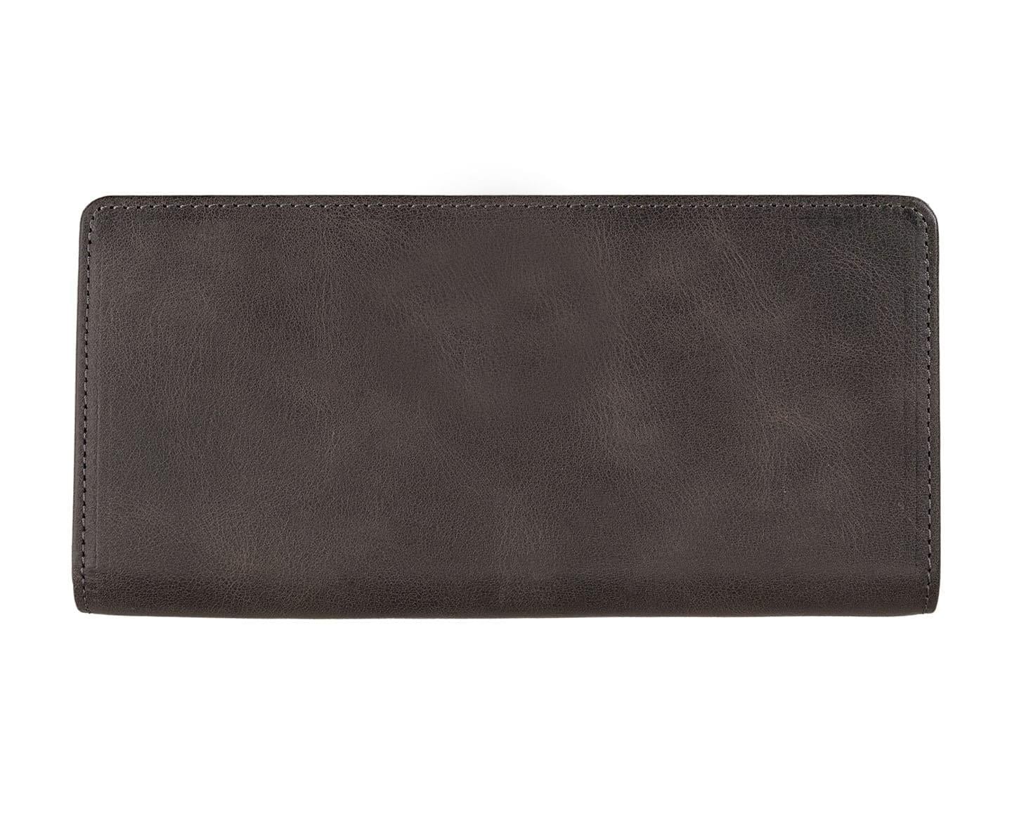 NL2724ISIM-CRAZY ANTRASİTWestpolo Unisex Hakiki Eskitme Deri Telefon Bölmeli El Portföyü Cüzdan Kartlık - Antrasit