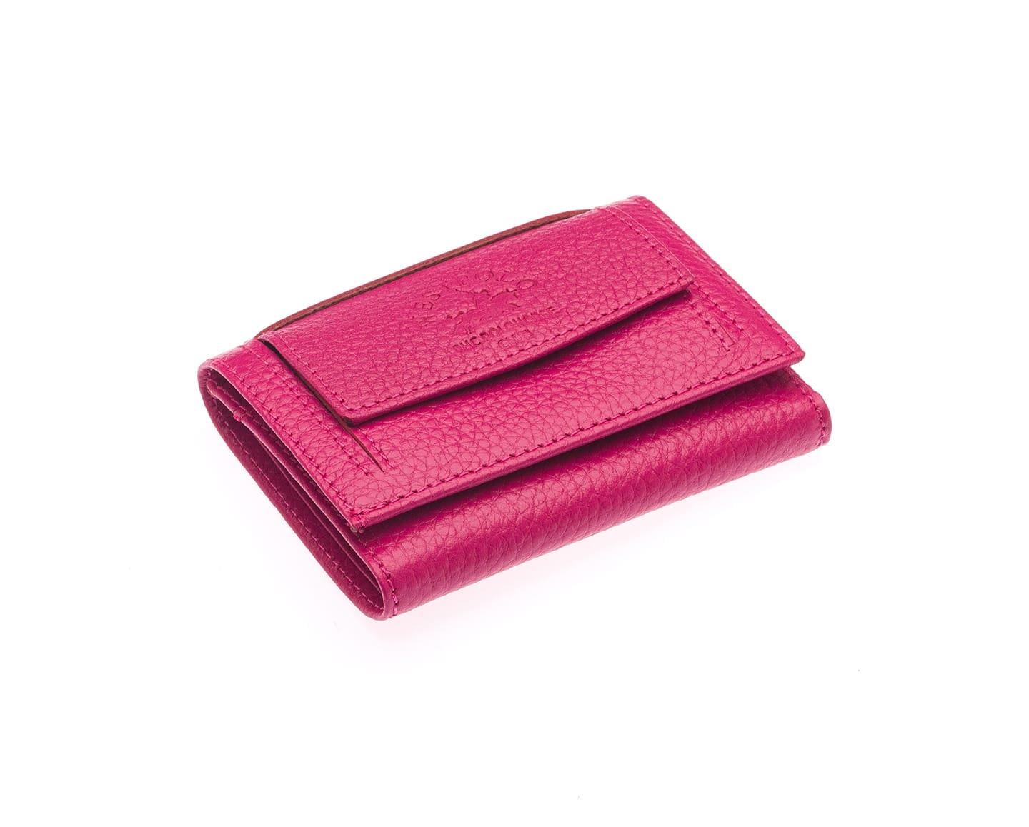 NL2732-FUŞYAWestpolo Unisex Hakiki Deri Bozuk Para ve Kağıt Para Bölmeli Cüzdan Kartlık-Fuşya