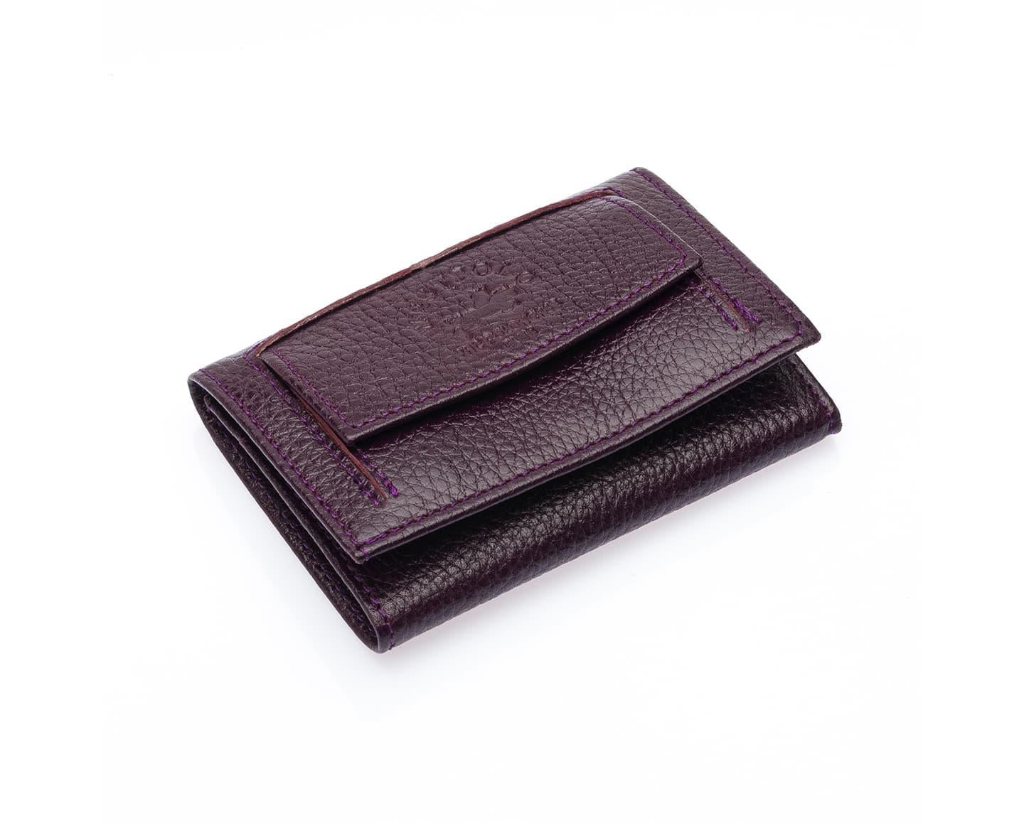 NL2732-MORWestpolo Unisex Hakiki Deri Bozuk Para ve Kağıt Para Bölmeli Cüzdan Kartlık-Mor