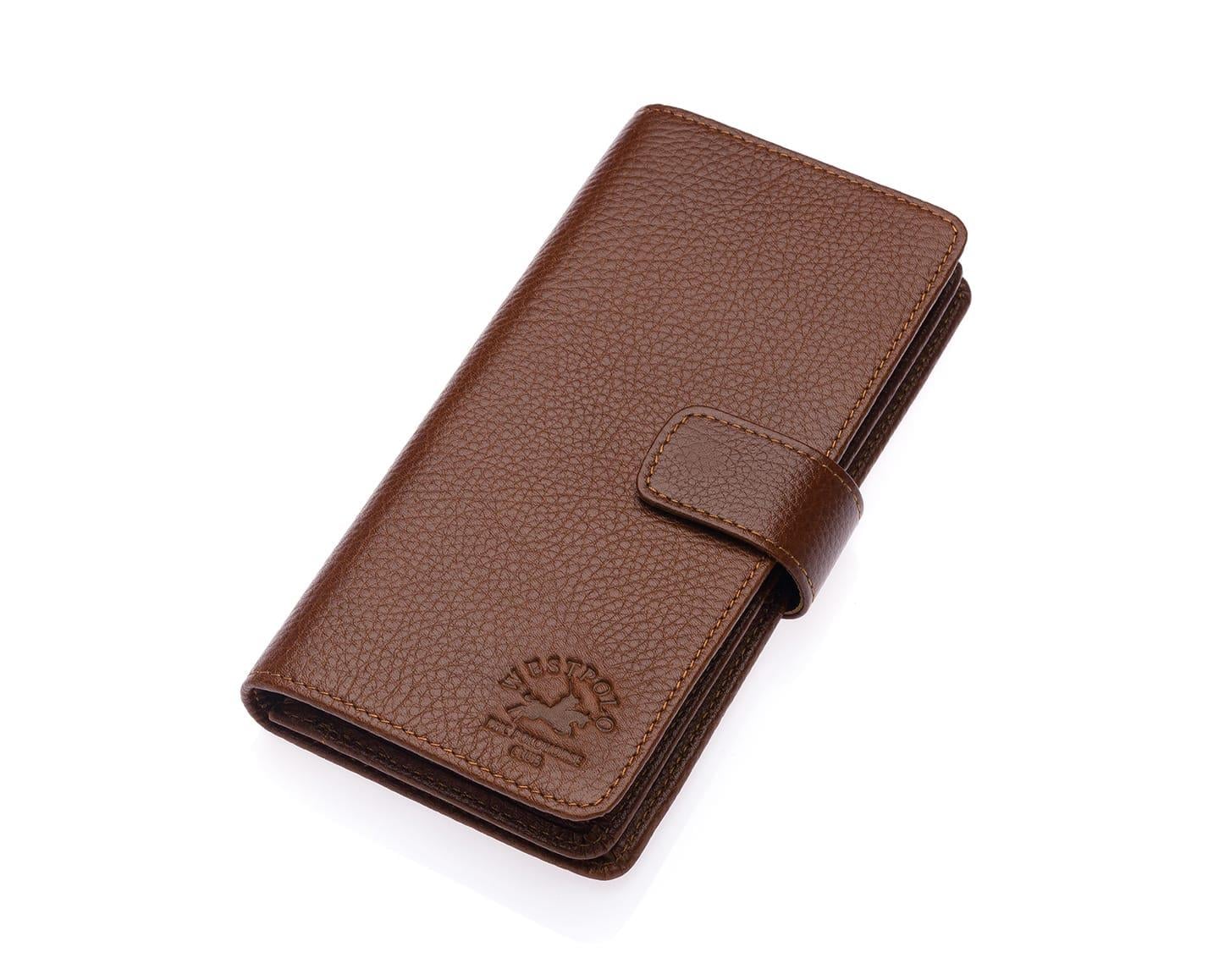 NL2746 - TabaWestpolo  Patlı Hakiki Deri Telefon Bölmeli Bol Kartlık Bölmeli unisex Cüzdan - Taba