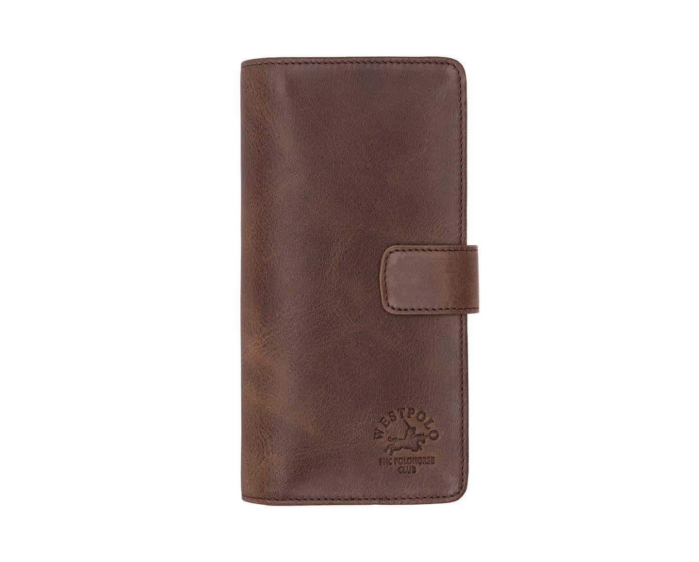 NL2746C -CappuccinoWestpolo  Patlı Hakiki Deri Telefon Bölmeli Bol Kartlık Bölmeli unisex Cüzdan - Cappuccino 