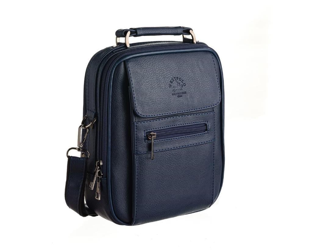 NL3003-LACİVERTWestpolo Çok Bölmeli Çelik Kasalı El Ve Omuz Askılı Suni Deri Erkek Çanta (Büyük Boy) - Lacivert
