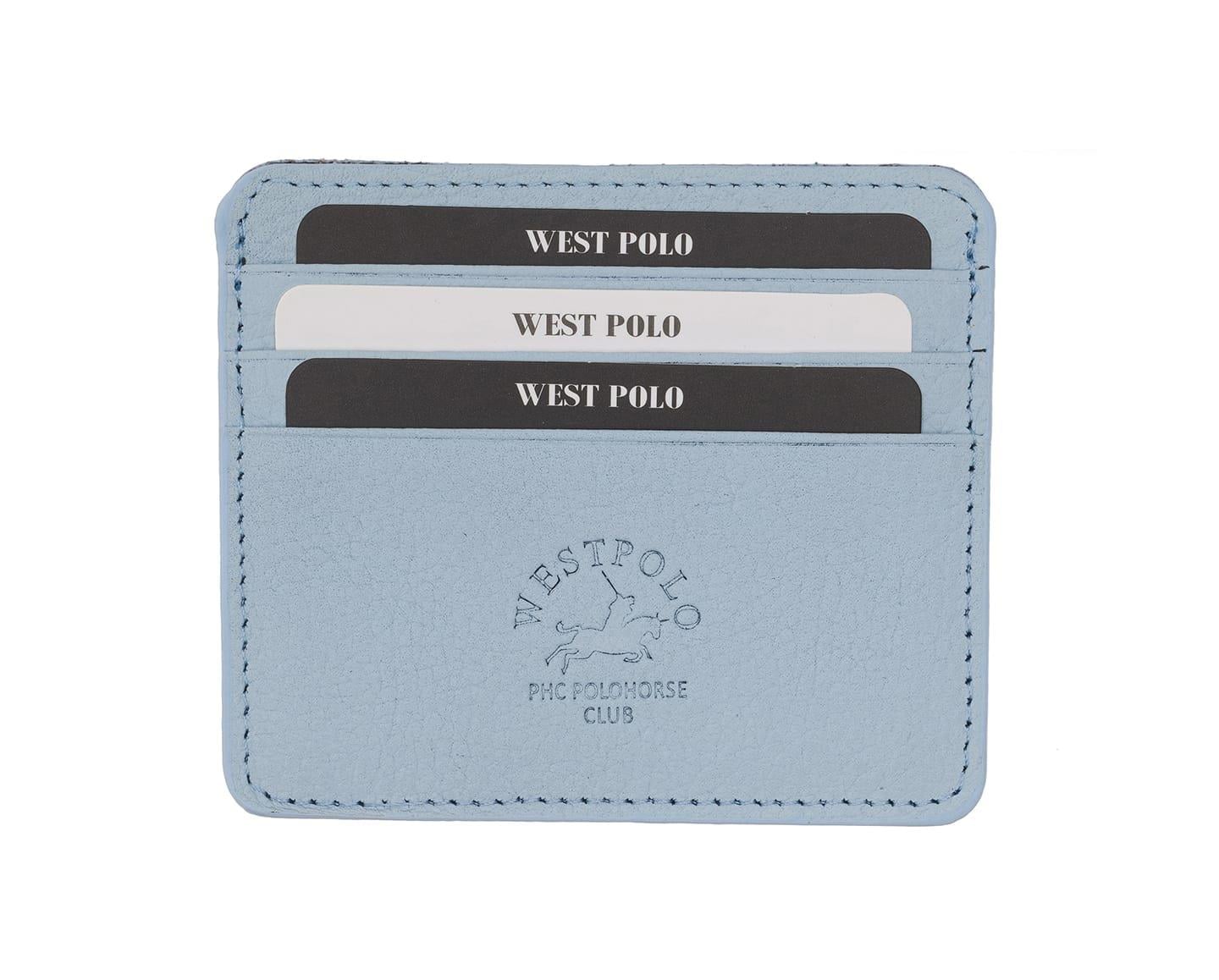 NL49-BUZ MAVİSİWestpolo Unisex Süper Slim Para Bölmeli Hakiki Deri İnce Kredi Kartlık & Kartvizitlik Cüzdan 6 Bölmeli-Buz Mavisi