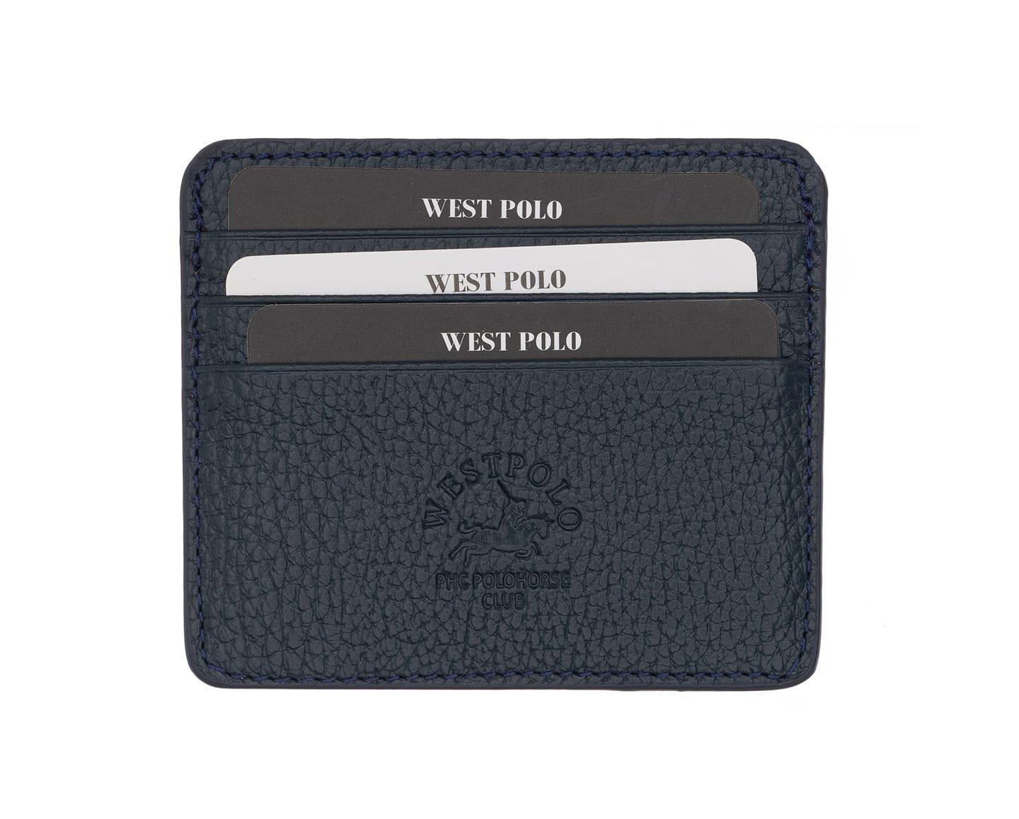 NL49-LACİVERTWestpolo Unisex Süper Slim Para Bölmeli Hakiki Deri İnce Kredi Kartlık & Kartvizitlik Cüzdan 6 Bölmeli-Lacivert