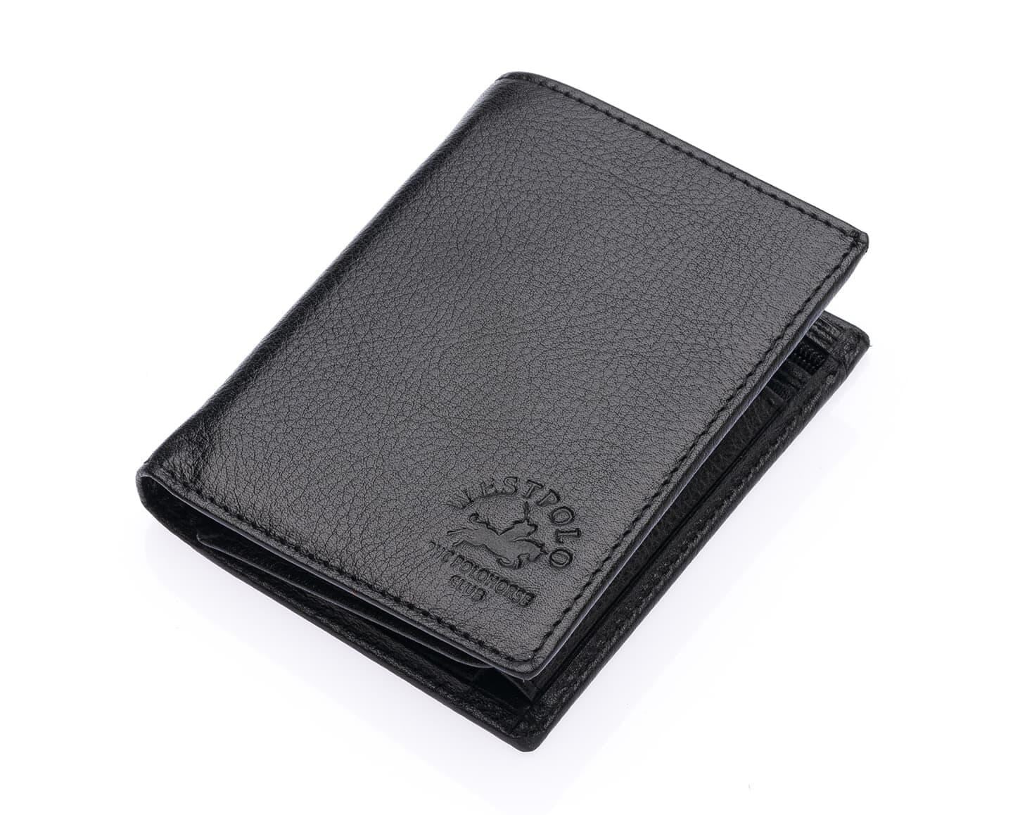 NL54-SİYAHWestpolo Tonka Bozuk Para ve Bol Kartlık Bölmeli Hakiki Flötr Deri Erkek Cüzdanı - Siyah